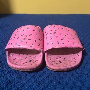 Vans Pink Slide Sandals with Sprinkle Design